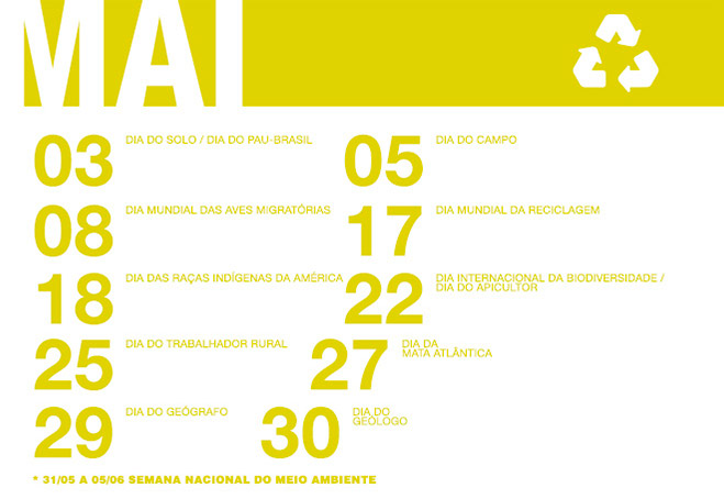 Calenário Ambiental - Maio